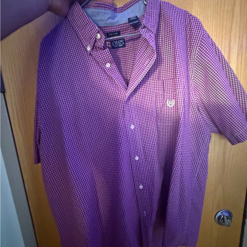 Chaps Men's Purple Gingham Shirt